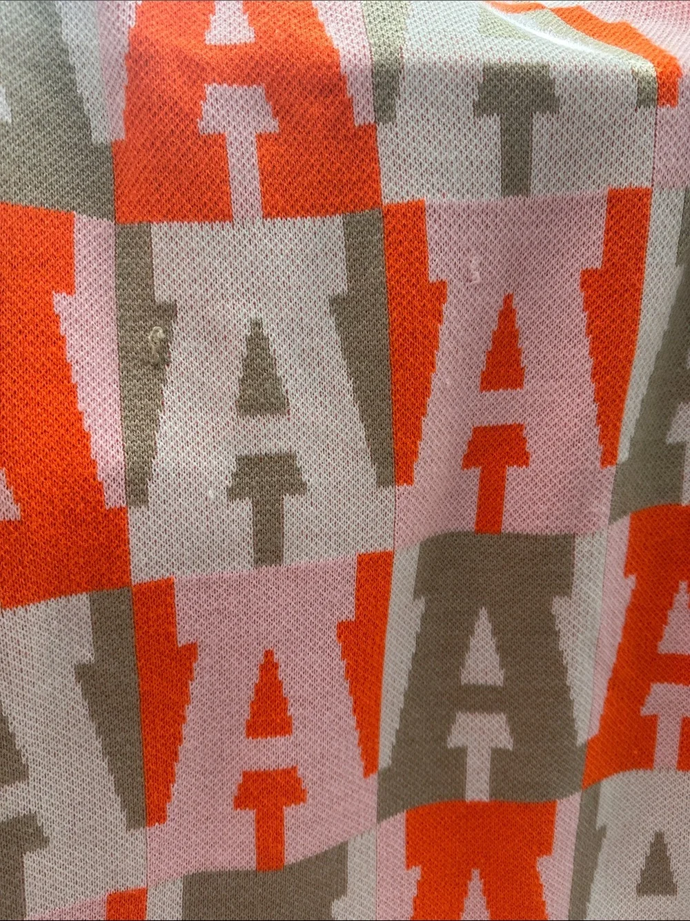 Baublebar initial A-Pattern Knit Throw Blanket in Orange, Pink & Taupe